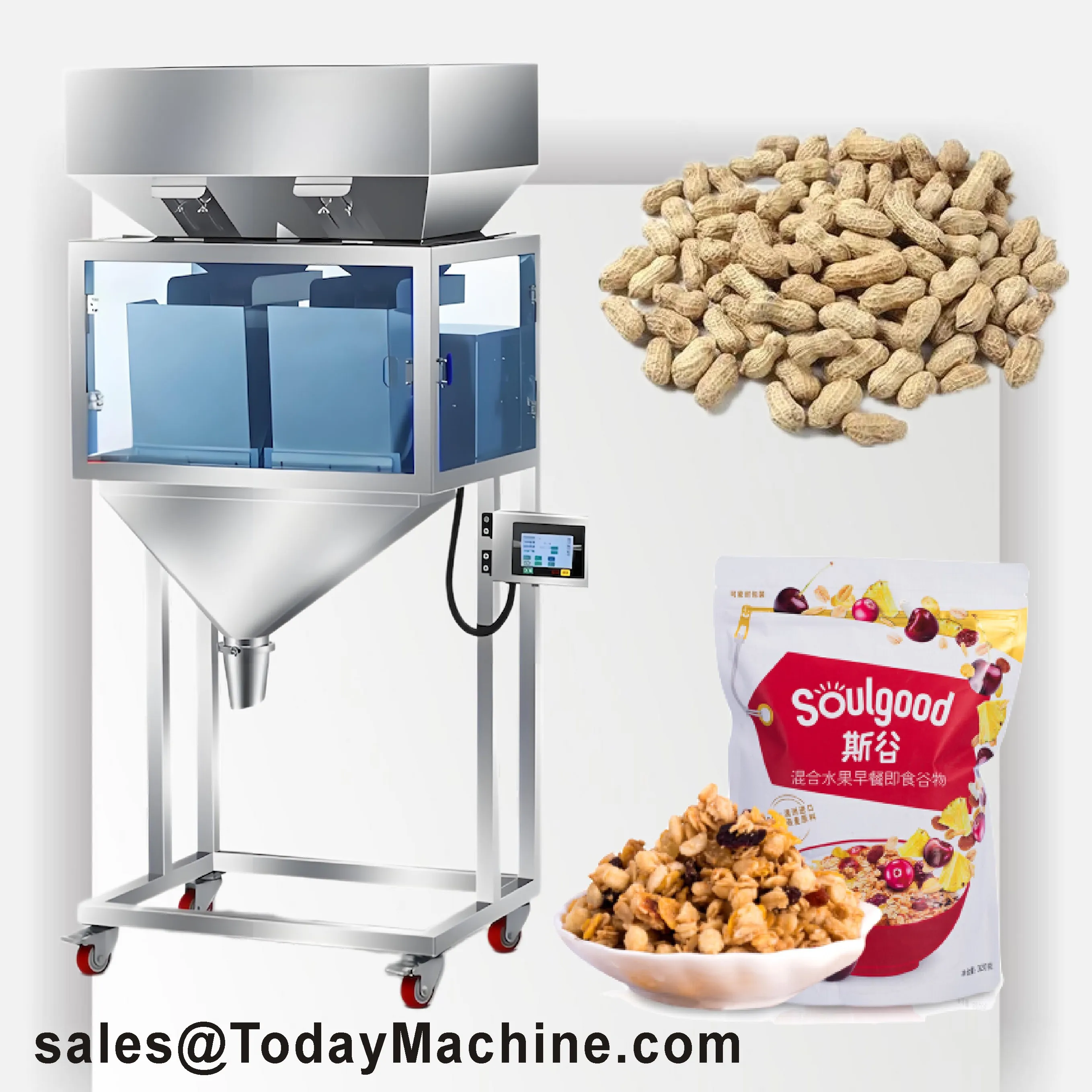 2 Head Linear Weigher Automatic Weighing Scale Rice Sugar Linear Weigher Packing Machine
