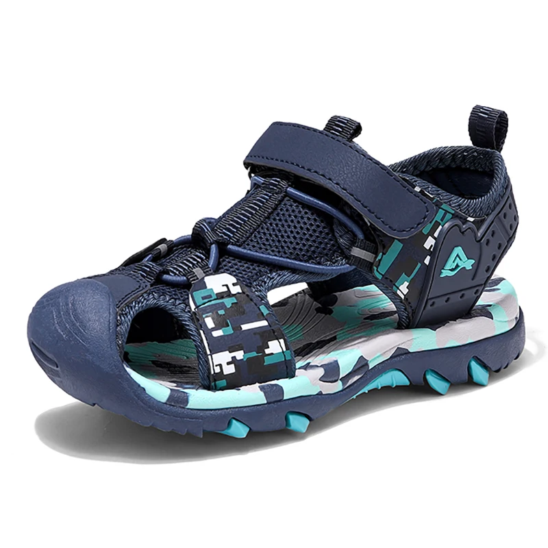 

Children's Sandals 2025 New Summer Hollow Breathable Boys' Sports Sandals Soft Sole Closed-toe Anti-collision Kid's Beach Shoes
