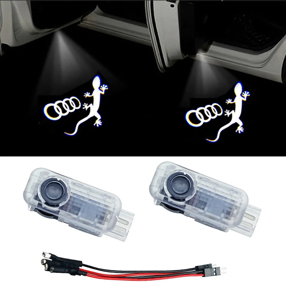 Для Audi A1 A3 8V A4 A5 A6 A7 A8 allroad Q3 Q5 Q7 e-tron Q8 RS TT sline quattro Логотип Проекционная лампа Светодиодная дверь автомобиля Приветственный свет