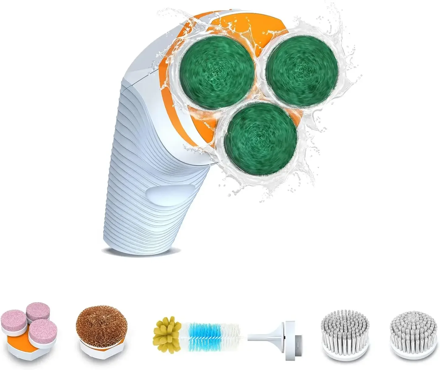 Electric Spin Scrubber for Cleaning Bathroom, Kitchen Accessories, Floors, and Tiles - 6 Replaceable Brush Heads - Power Scrubbe