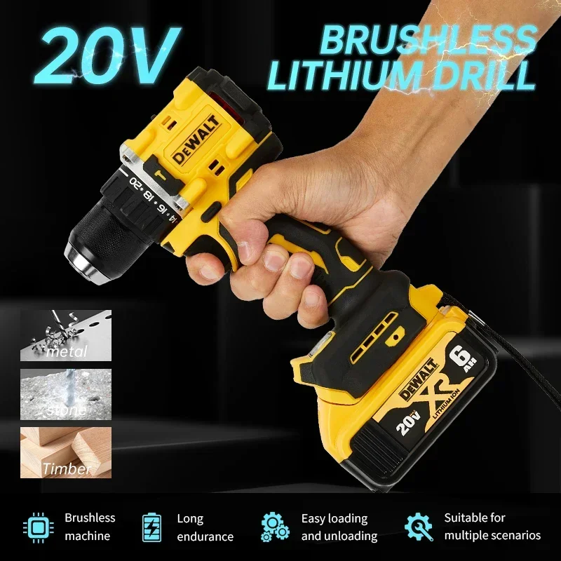 DEWALT DCD805 20V MAX سائق مثقاب مطرقي لاسلكي: 1/2 بوصة تشاك، أداة عارية للطاقة القابلة لإعادة الشحن، مجموعة مثقاب كهربائي متعددة الاستخدامات