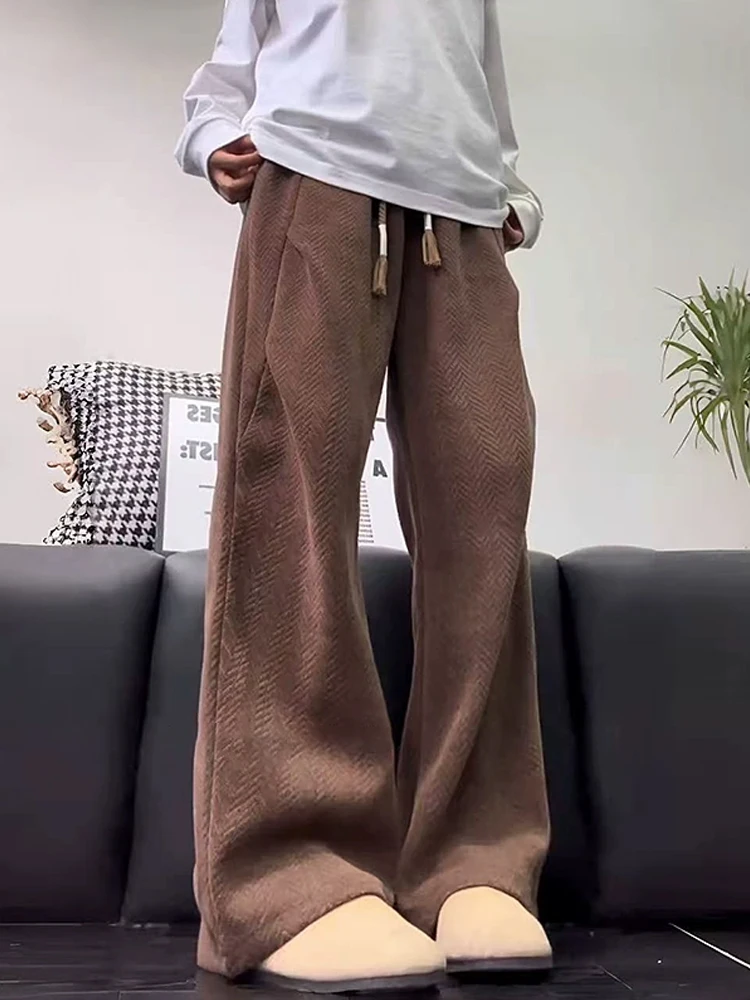 

American Sle Folded Trousers Men's Casual Autumn Trendy Brand Drapey Workwear Paratrooper Straight Leg Long Pants