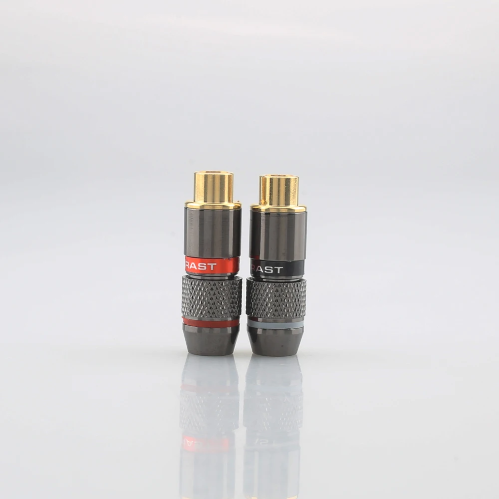 4pcs 24k placcato oro femmina RCA spina connettore cavo Audio adattatore RCA femmina per connettori Audio Video fai da te connettori Rca
