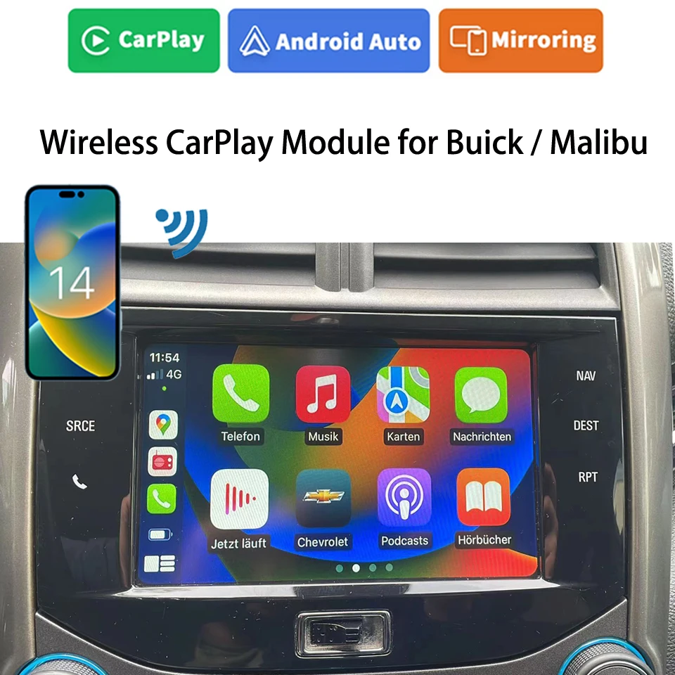 iCarPlay Dashboard Interface Add Wireless CarPlay for Buick Verano 2015 GM Malibu Infotaiment Work Music Phone Navigation