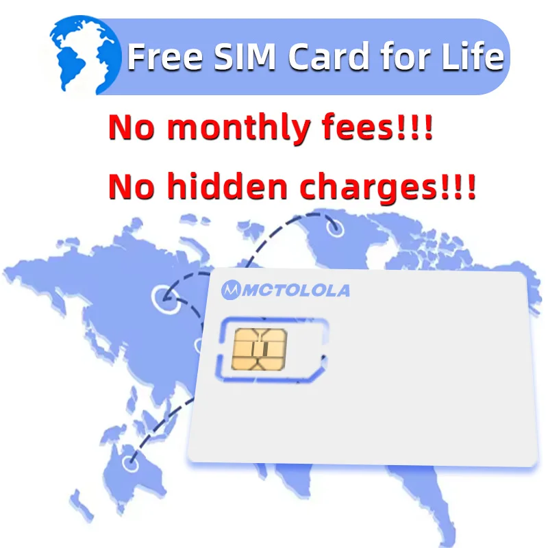 

MOTOLOLA global ptt Lifetime Free Sim card 4g Europe America Africa Asia Australia internet telecom mobile internet chip POC wal