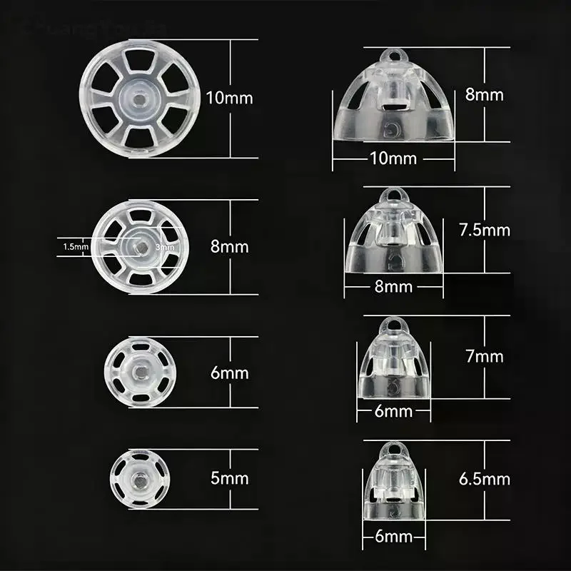 10pcs-Hearing Aid Domes For Oticon Minifit Open Bass Vent Replacements,Universal Domes For Oticon Hearing Aid(5mm/6mm/8mm/10mm)