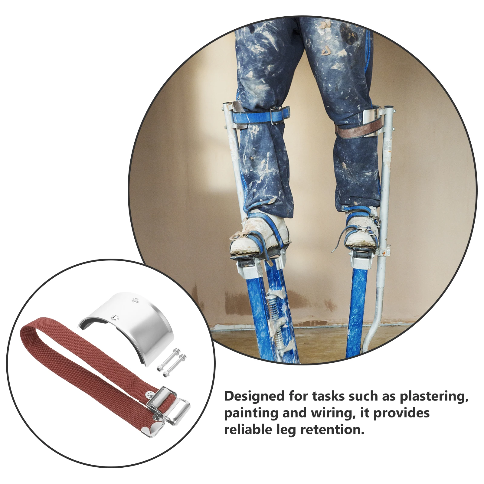 

Indoor Leg Fixing Kit Stilts Comfort Straps Stainless Steel Drywall Replacement