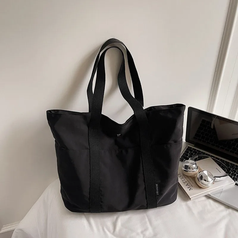 

High Quality Nylon Large Shopping Bags for Women Luxury Handbags Women Bag Solid Color Top-handle Bags Traveling Tote