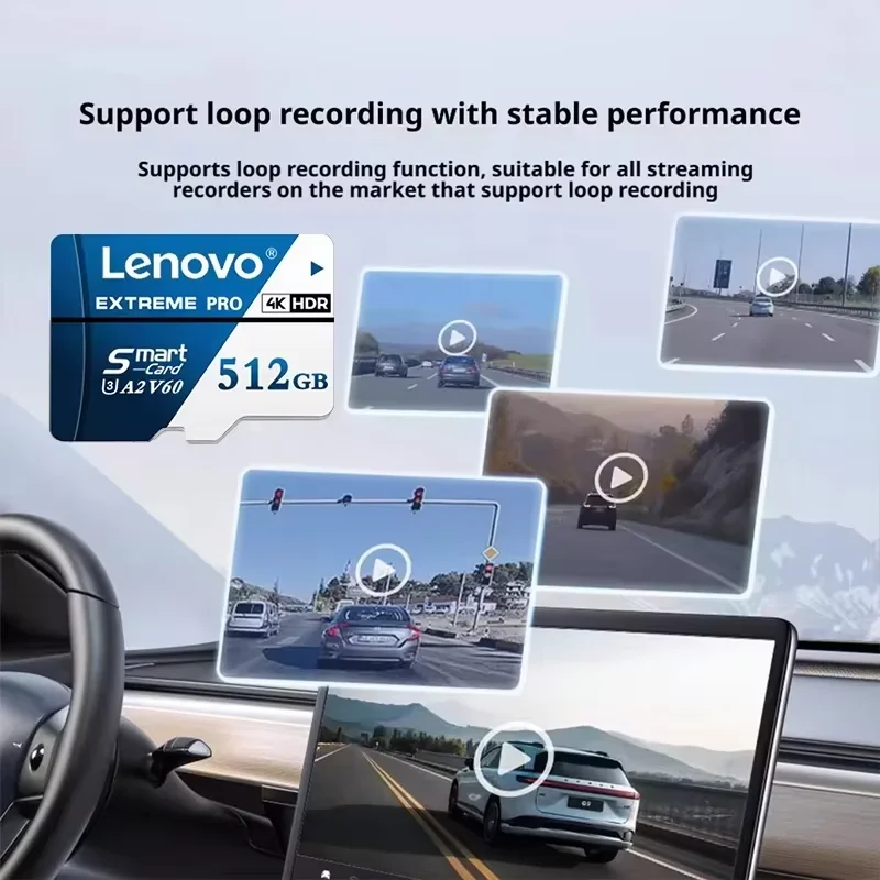 Original Lenovo SD Card 512GB Micro SD Card Portable High Speed 1TB 128GB Memory Card Expansion for Surveillance/PC/MAC/Cameras