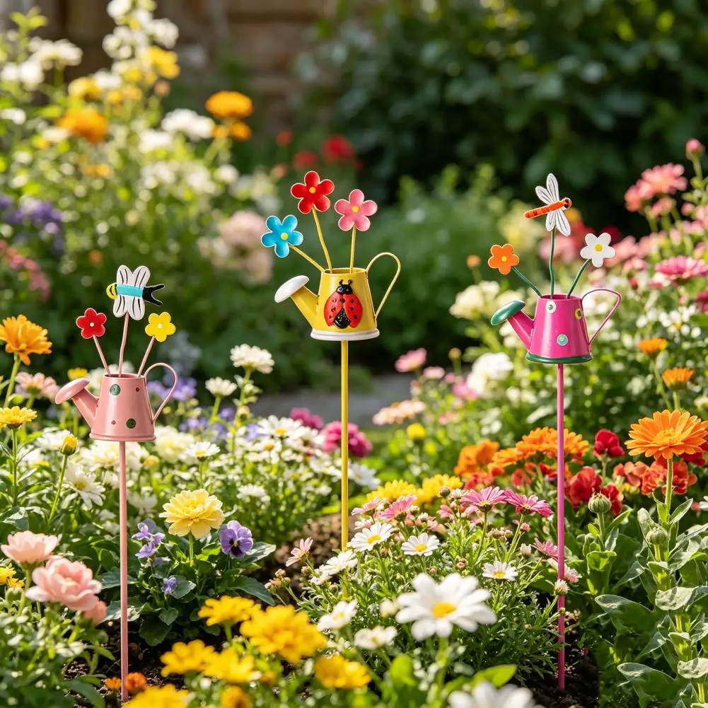 3pcs/6pcs Cute Plant Pot Stakes Decorative Flower Pot Stakes for Indoor Outdoor Planter Garden Bed Flower Pot Accessories view 3