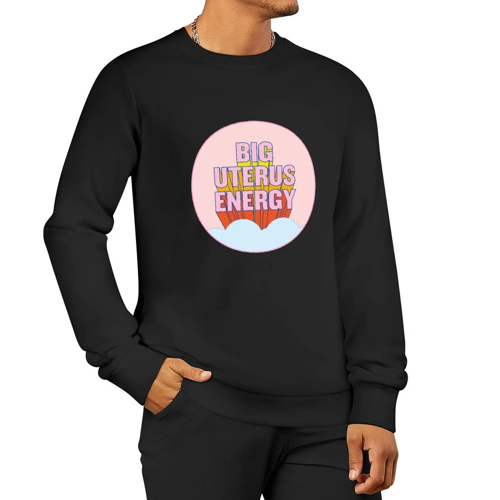 

BIG UTERUS ENERGY (опционально), пуловер с капюшоном, осенняя эстетичная одежда, новые толстовки и свитшоты
