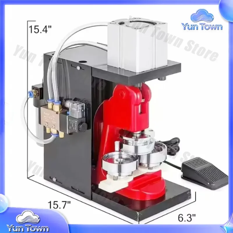 Pneumatic Badge Making Machine for DIY Badge Craft Kit for Custom Button Maker Press Tool for Metal Pin Back Buttons for