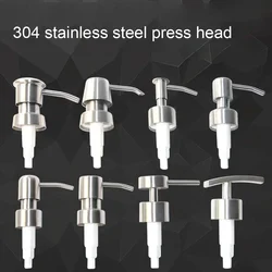 Stainless Steel Lotion Pump Head Replacement Press Head Shampoo Pump Head Liquid Soap Dispenser Pump Bathroom Accessories