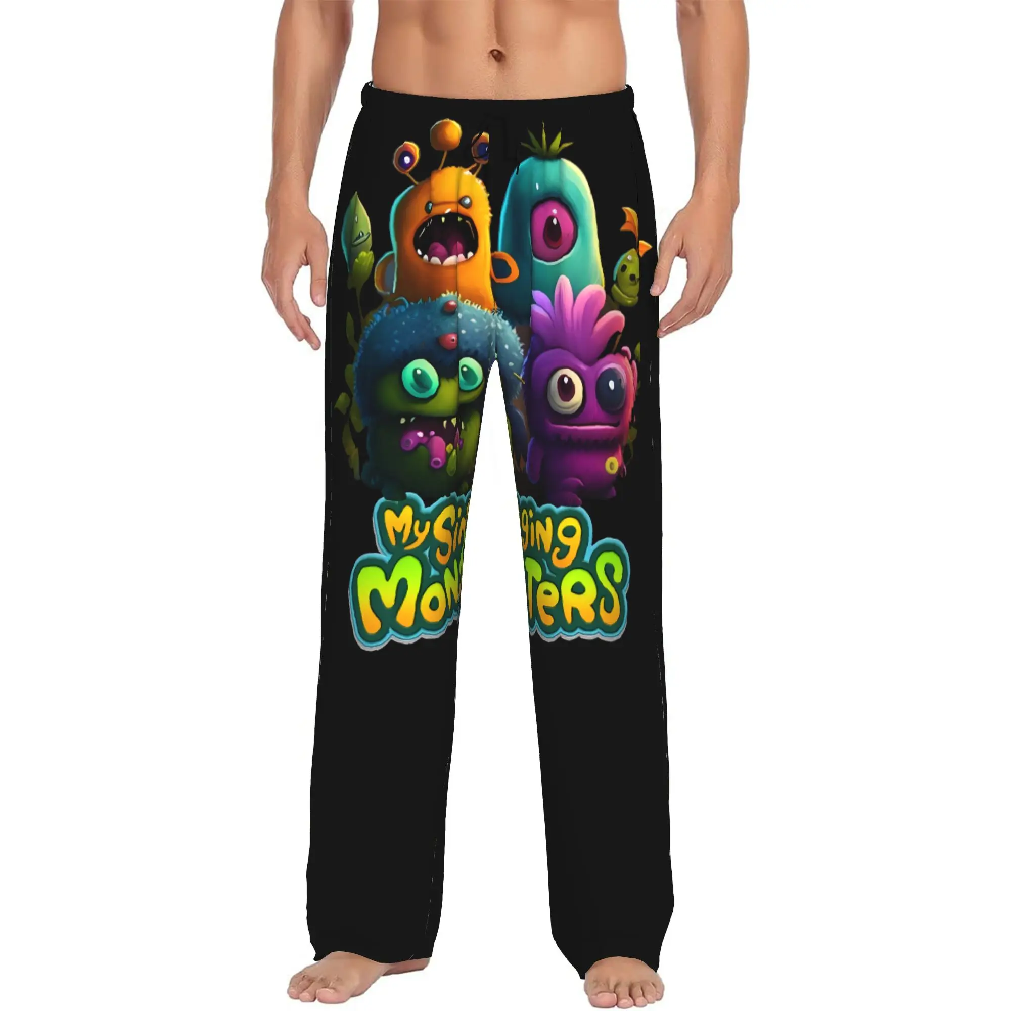 Custom Print My Singing Monsters Pajama Pants Men's Video Game Sleep Sleepwear Bottoms with Pockets