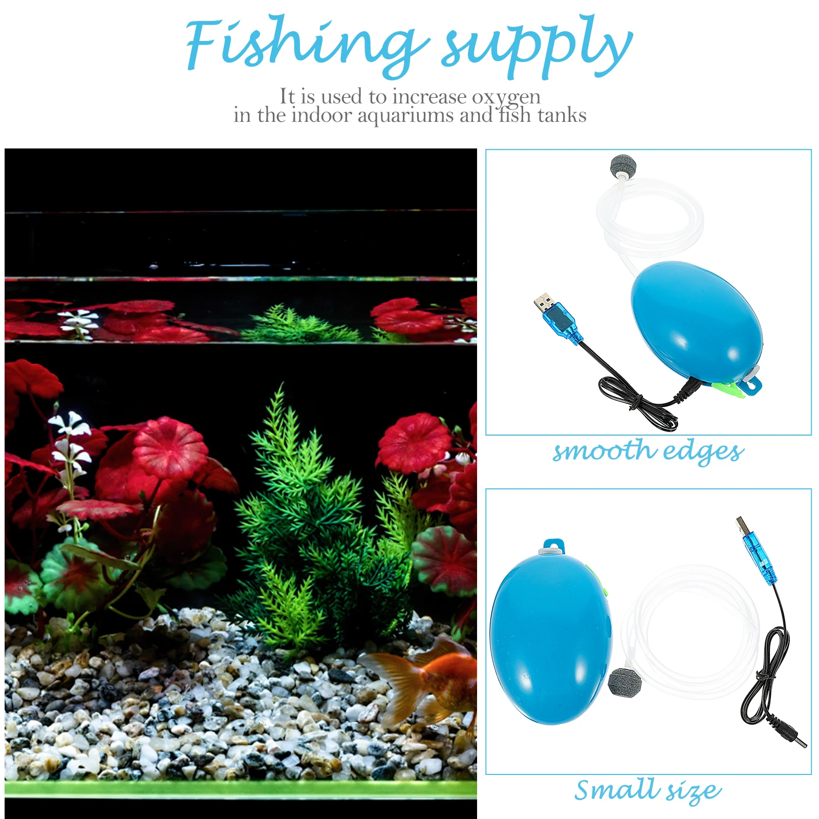 

Charging Oxygen-enhancing Pump Simple Operation Rechargeable Air Portable metal Fish Tank Oxygenation