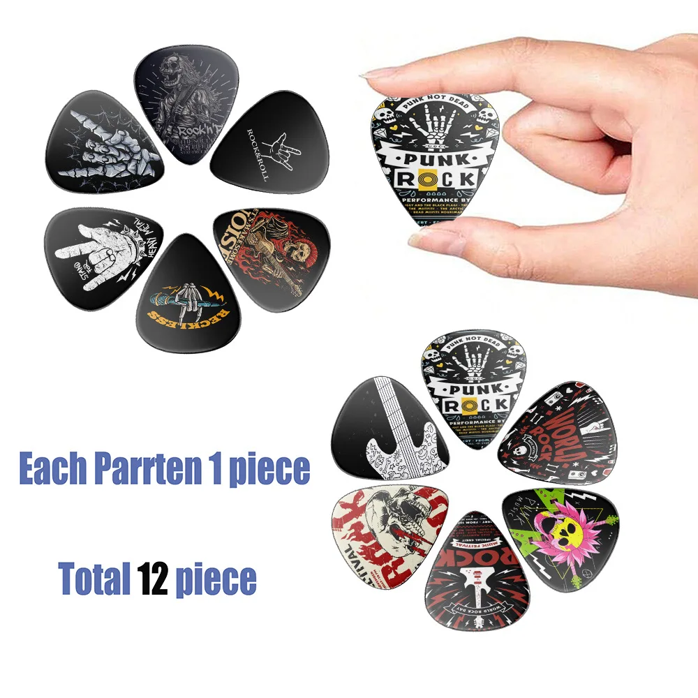 12 Pieces Guitar Picks 0.46mm 0.71mm 0.96mm Plectrum 6 Thickness ABS Premium for Acoustic Electric Guitar Bass Ukulele - view 5