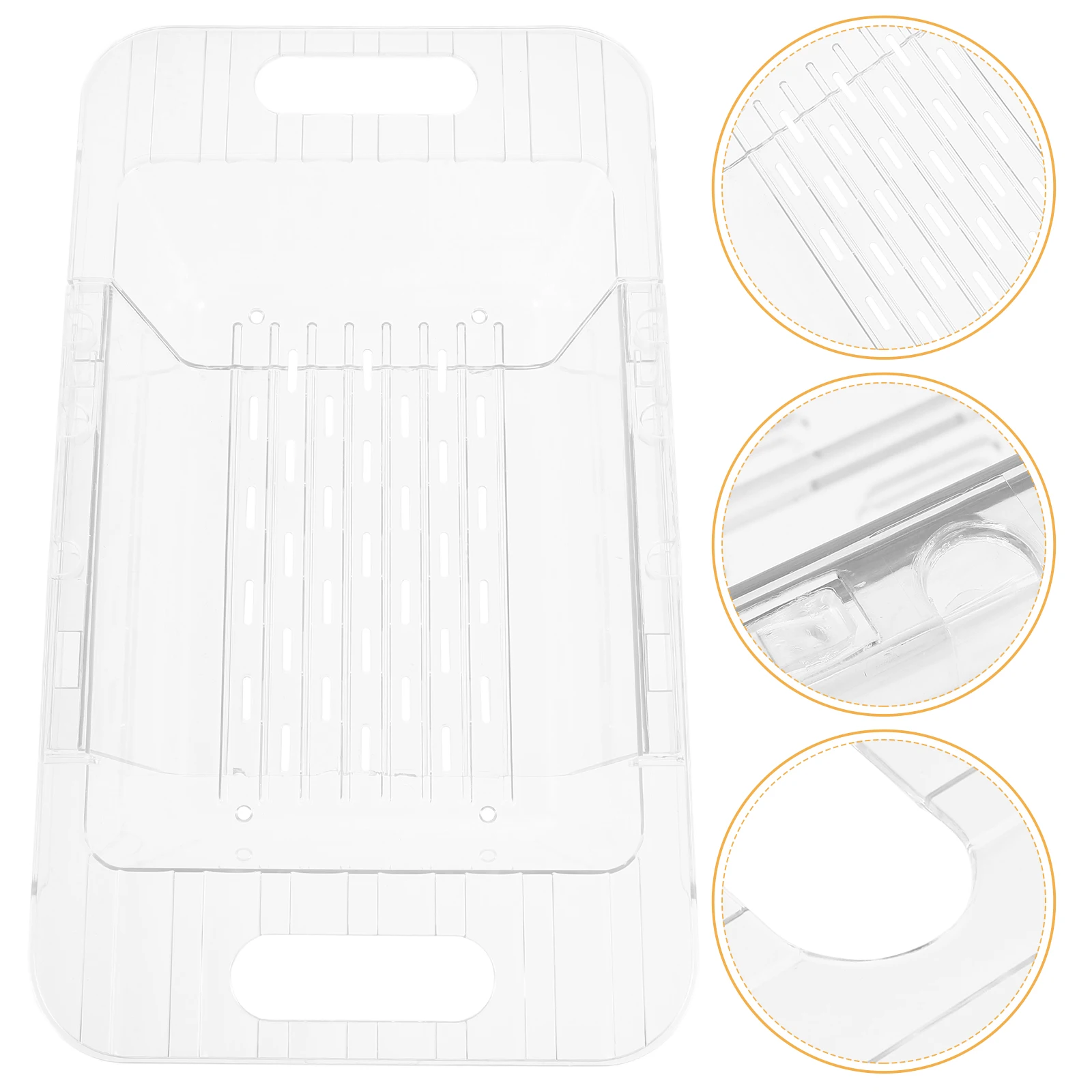 

Adjustable Retractable Sink Drain Rack Large Storage Easy Clean Plastic Dish Drainer Smart Drainage Transparent White