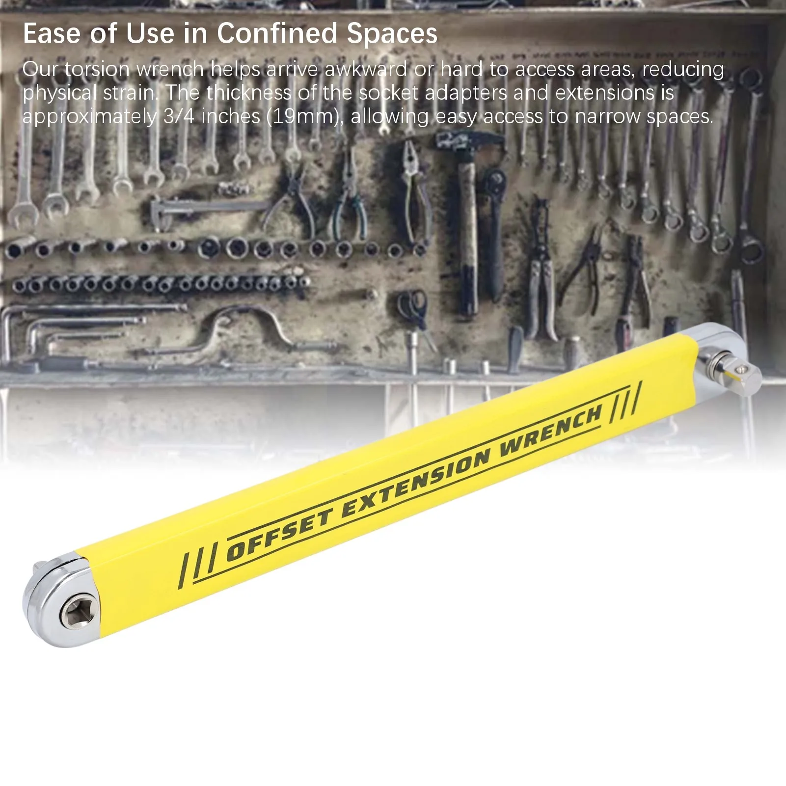 

Offset Extension Wrench High Carbon Steel Multifunctional Ratchet Extension Wrench With Socket 1/2in 1/4in 3/8in Drive Adapters