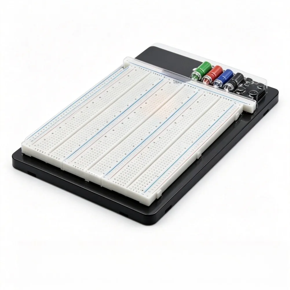 Breadboard Circuit Board 3220 Tie Points Solderless Design 23.4 x 20.5 cm Red ABS for Hobbyist and Student Use