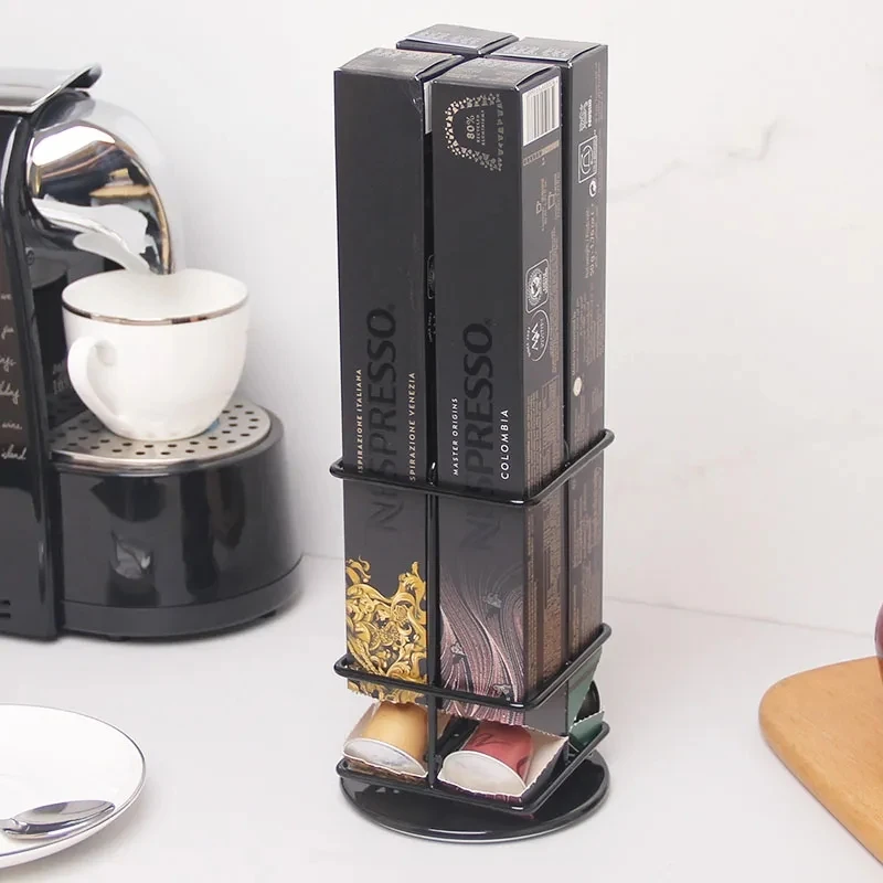 Coffee Storage Holder 40 Pcs Capsule Rack Detachable 360° Rotating Household  Shaped Dolce Gusto  Nespresso Accessories