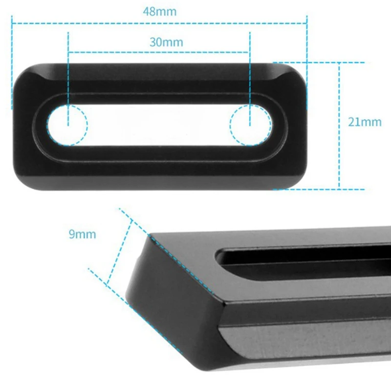 Schnell verschluss Sicherheits schiene Rig Schiene Mini 48mm für Anti-Off-Top-Griff Klemme Schieber Adapter DSLR Kamera Käfig Verlängerung