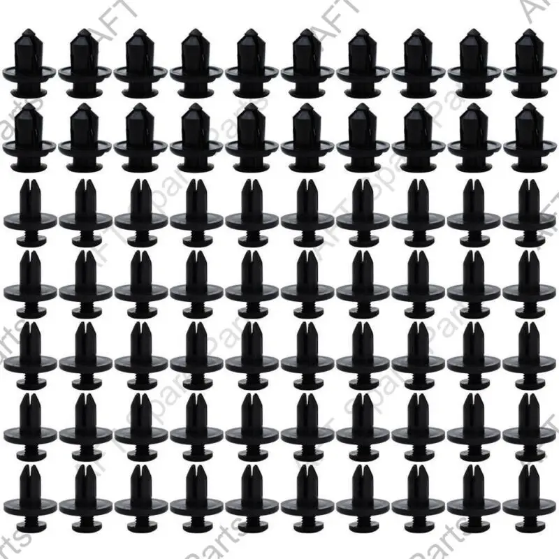 SINOCMP 190PCS Universal Fastener Plastic Fastener Rivet 6 Size Car Push Pin Rivet Trim Clips Kit Auto Spare Parts