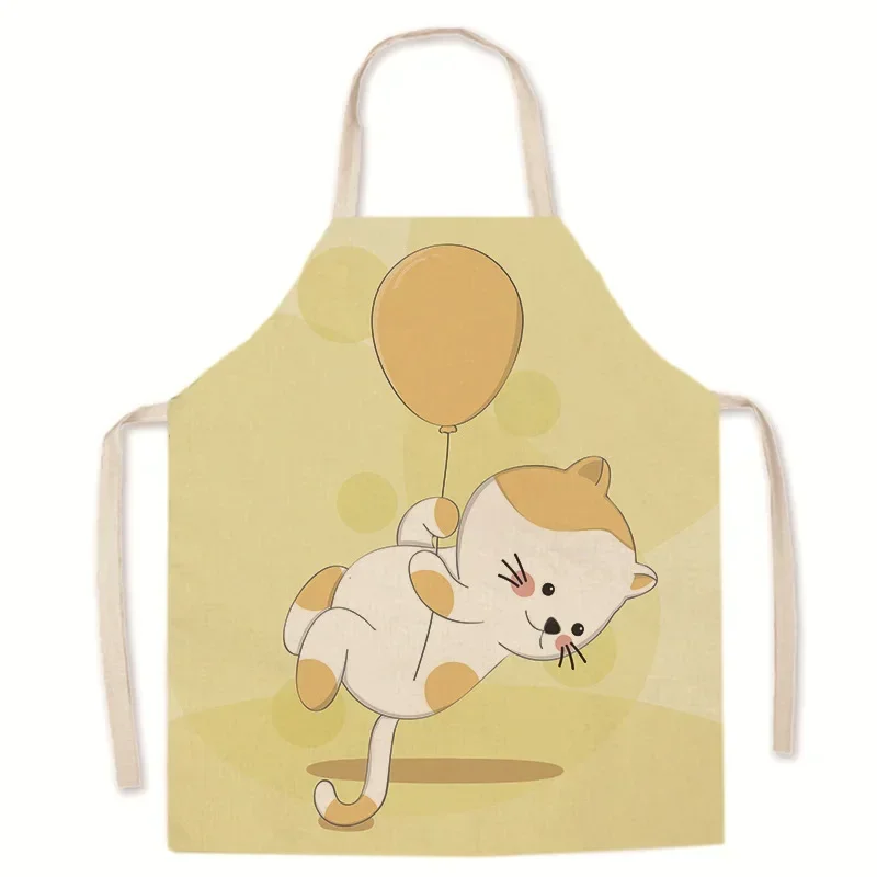 Cartoon Cute Kitten Parent-child Apron Kitchen Antifouling Sleeveless Coveralls Household Baking Waterproof Antifouling Apron