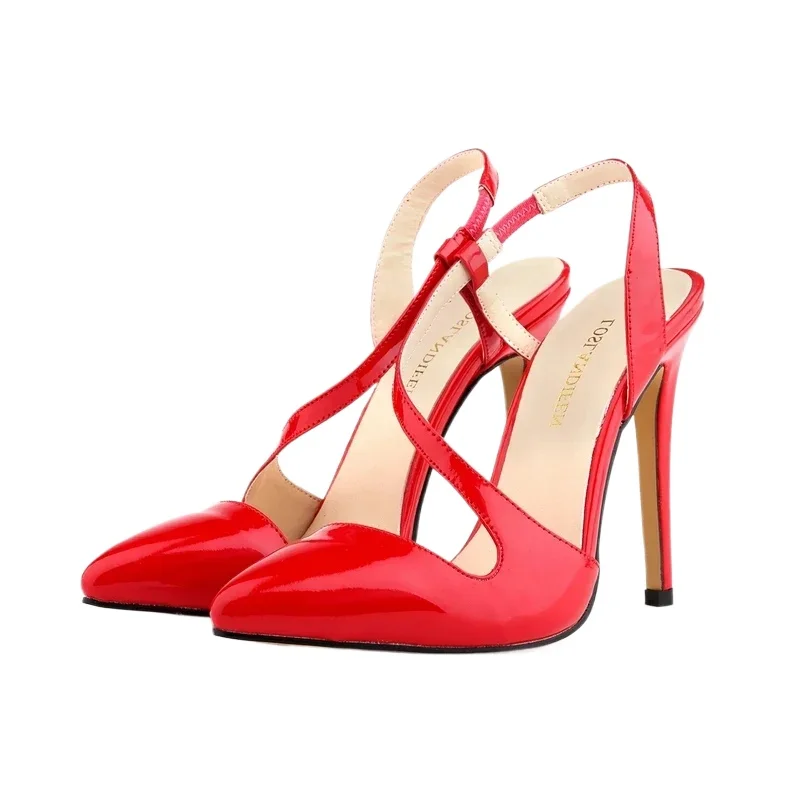 الصيف النساء الصنادل مثير ملهى ليلي فستان مضخات أشار تو الخناجر عالية الكعب السيدات واحدة نمط جديد أحذية الزفاف الحمراء