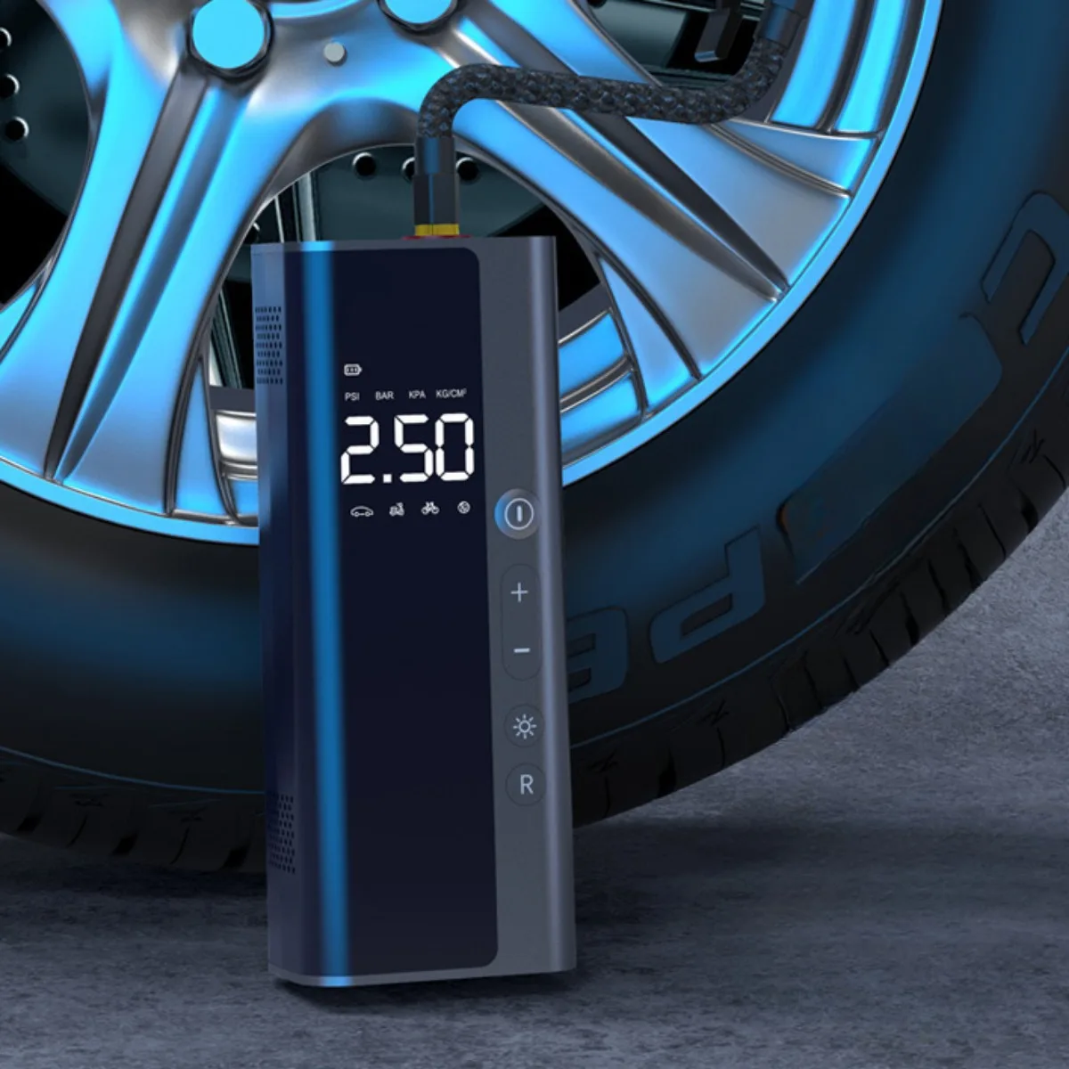 Electric Tire Inflator Pump Portable Car Air Pump Wireless Intelligent Digital Display Air Compressor Power Bank Car Accessories