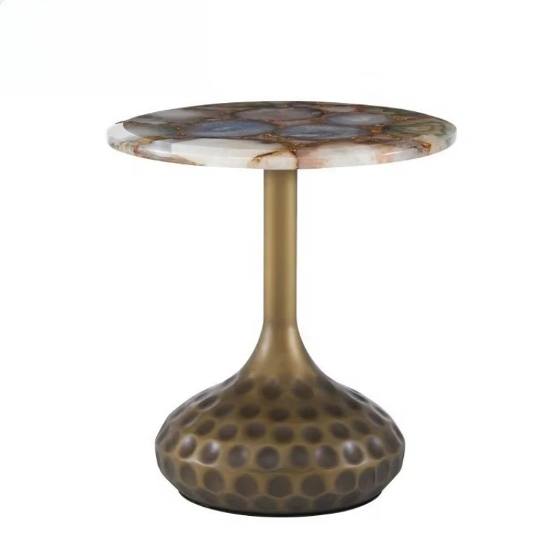 

Luxury living room sofa side table round marble top hotel furniture casual side table