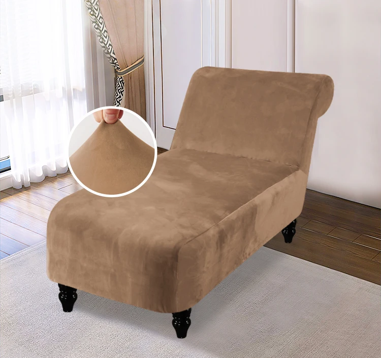 Velvet Armless Chaise Longue Chair Cover Stretch Chaise Lounge Slipcover Sofa Slipcover Lady Recliner Covers for Living Room