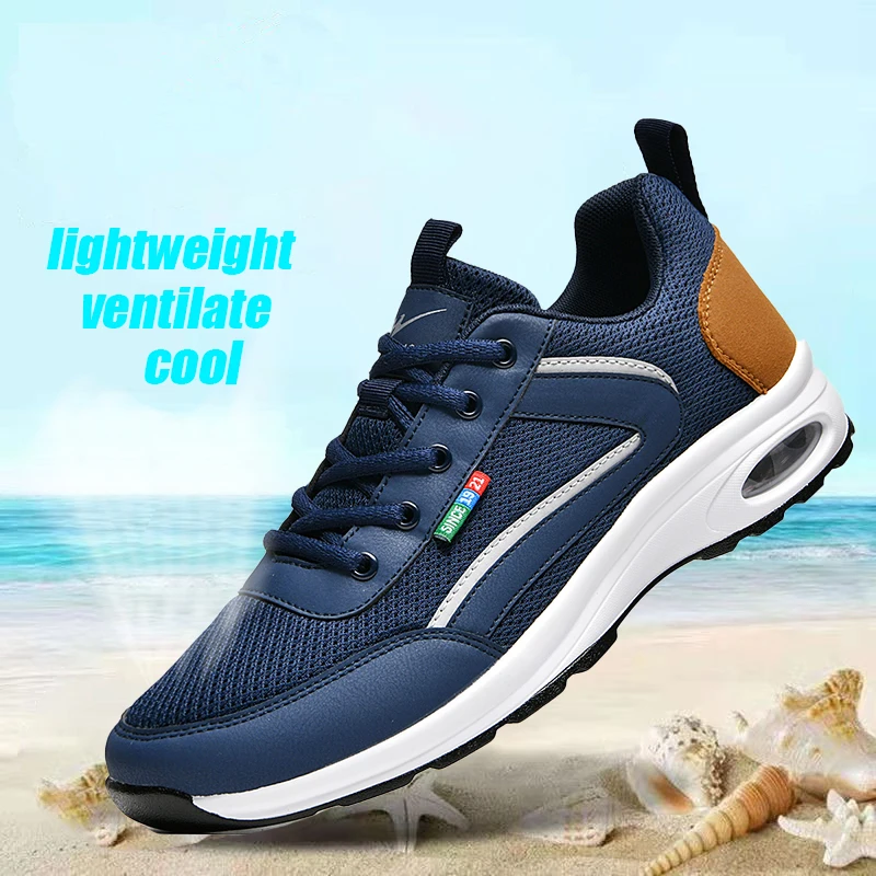 

Double Star Men's Plus Size 47 48 Summer Sneakers Breathable Mesh Air Cushion Shock Absorption Lightweight Running Sports Shoes