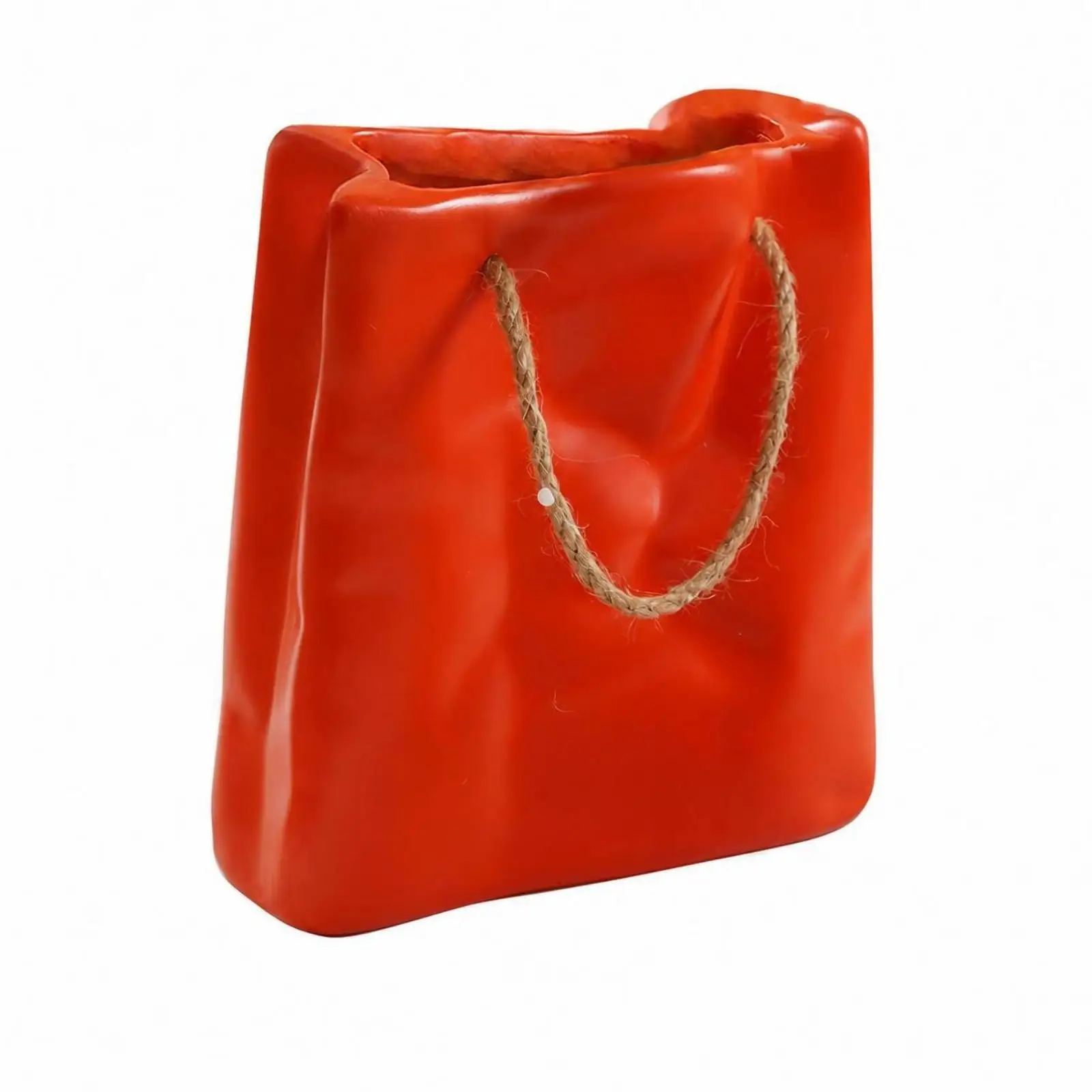 Designer Tote Silhouette Rope Vase for Living Room Bedroom Luxury Modern Home Accent Decor