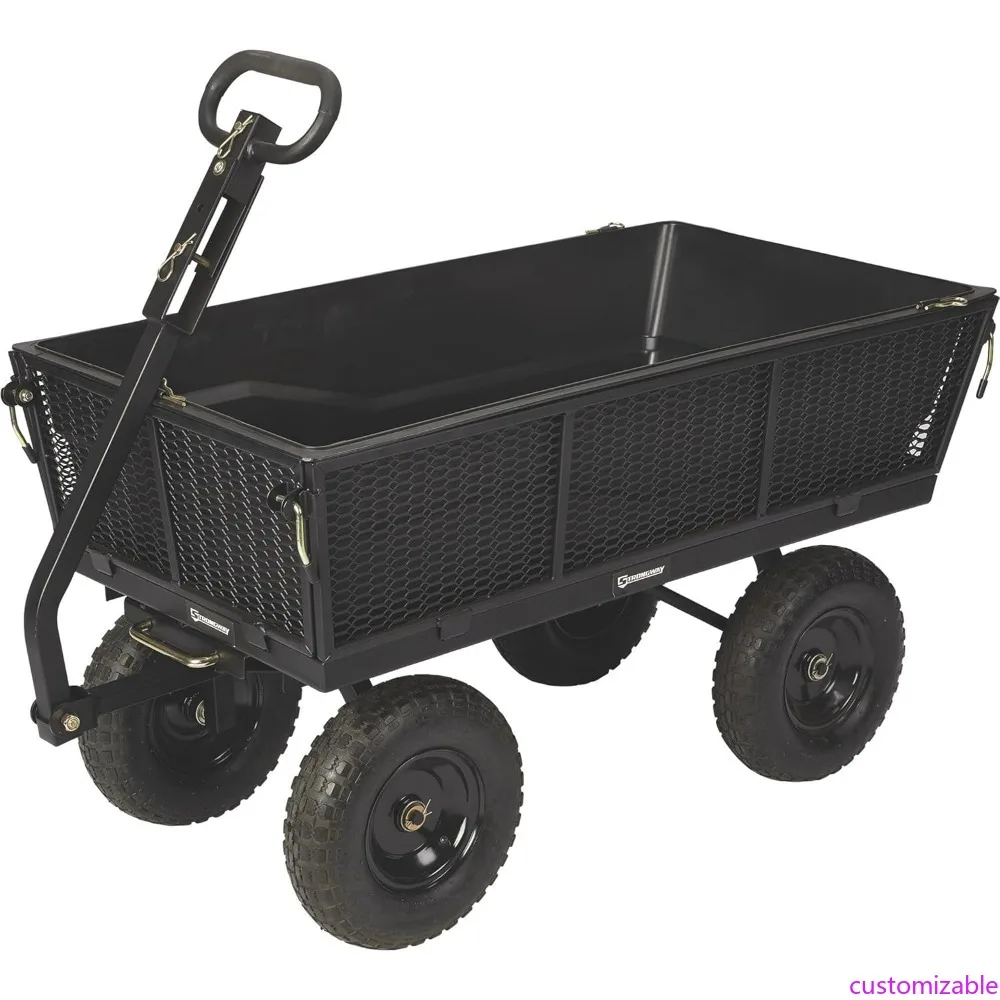 

1200-Pound Capacity Steel Dump Cart with Detachable Liner, 50 Inches Long by 24 Inches Wide