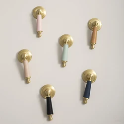 MFYS Various Color Cowhide+Brass Furniture Handles Leather Kitchen Cabinet Drop Pulls Wardrobe Dresser Handle Cupboard Door Knob