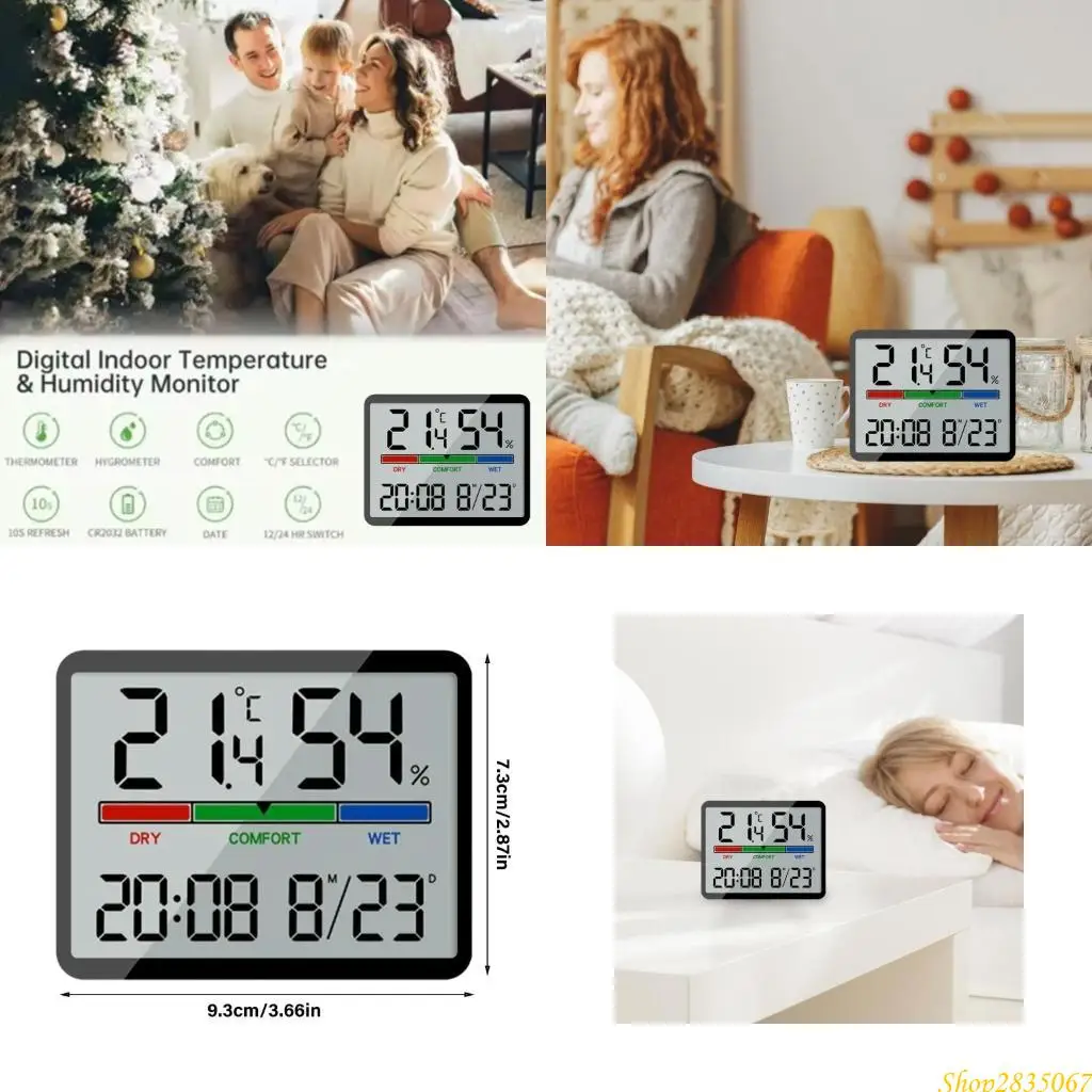 Termometri digitali del misuratore umidità temperatura Monitor per data per data per camera da