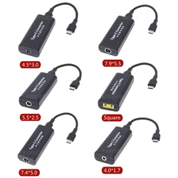 Laptop Power Jack Connector Dc Adapter Charger Converter for Lenovo Hp Asus 7.4*5.0 7.9*5.5mm Female to USB Type C Adaptor Male