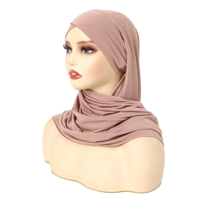 Hijabs musulmans pour dames, bandeau de sauna, écharpe de créateur, turban croisé solide, mode, 1PC