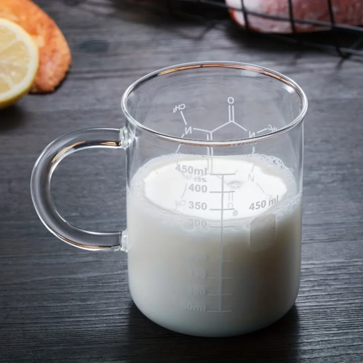 Breakfast Milk Cup Coffee Mug Tea Cup Caffeine Beaker Graduated Beaker Mug with Handle Multi- Food Grade Measuring Cup