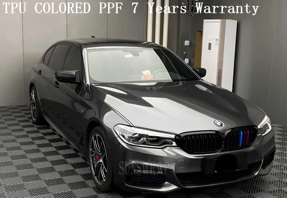 Self-Healing TPU PPF Liquid Metallic Gun Gray Wrap - Wet Apply for Auto Aircraft Boat | 7-Year Warranty Paint Protection 5x52ft