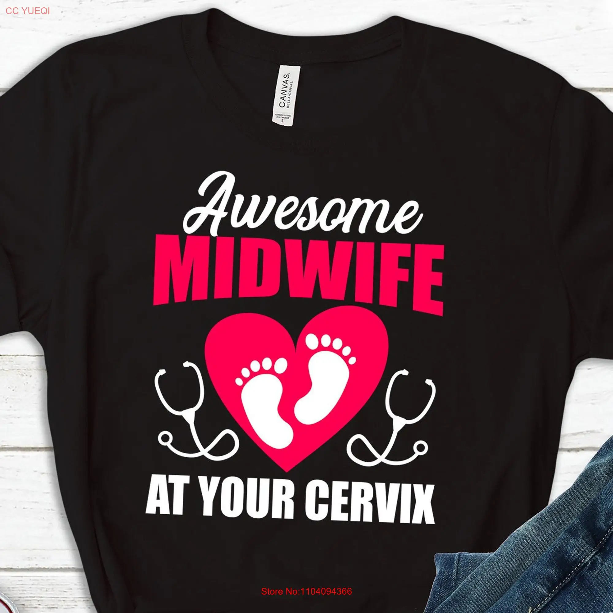 Midwife T Shirt for Awesome At Your Cervix Midwifery Student SweaT Doula Funny Nurse Graduation long or short sleeves