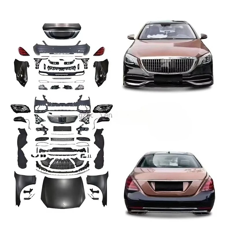 W221 to W222 Conversion Exterior Body Kit for 2006-2012 Upgrade W222 Front and Rear Car Bumper Gril Fender