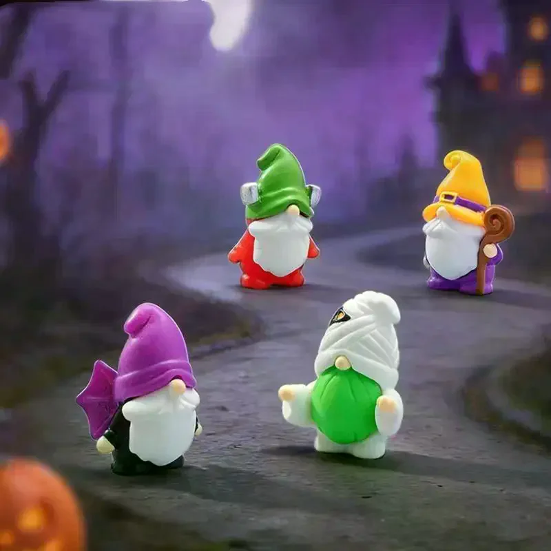 Mini Resin Halloween Gnome Figurines With Adorable Designs Perfect For Halloween Party Home Desktop Decor