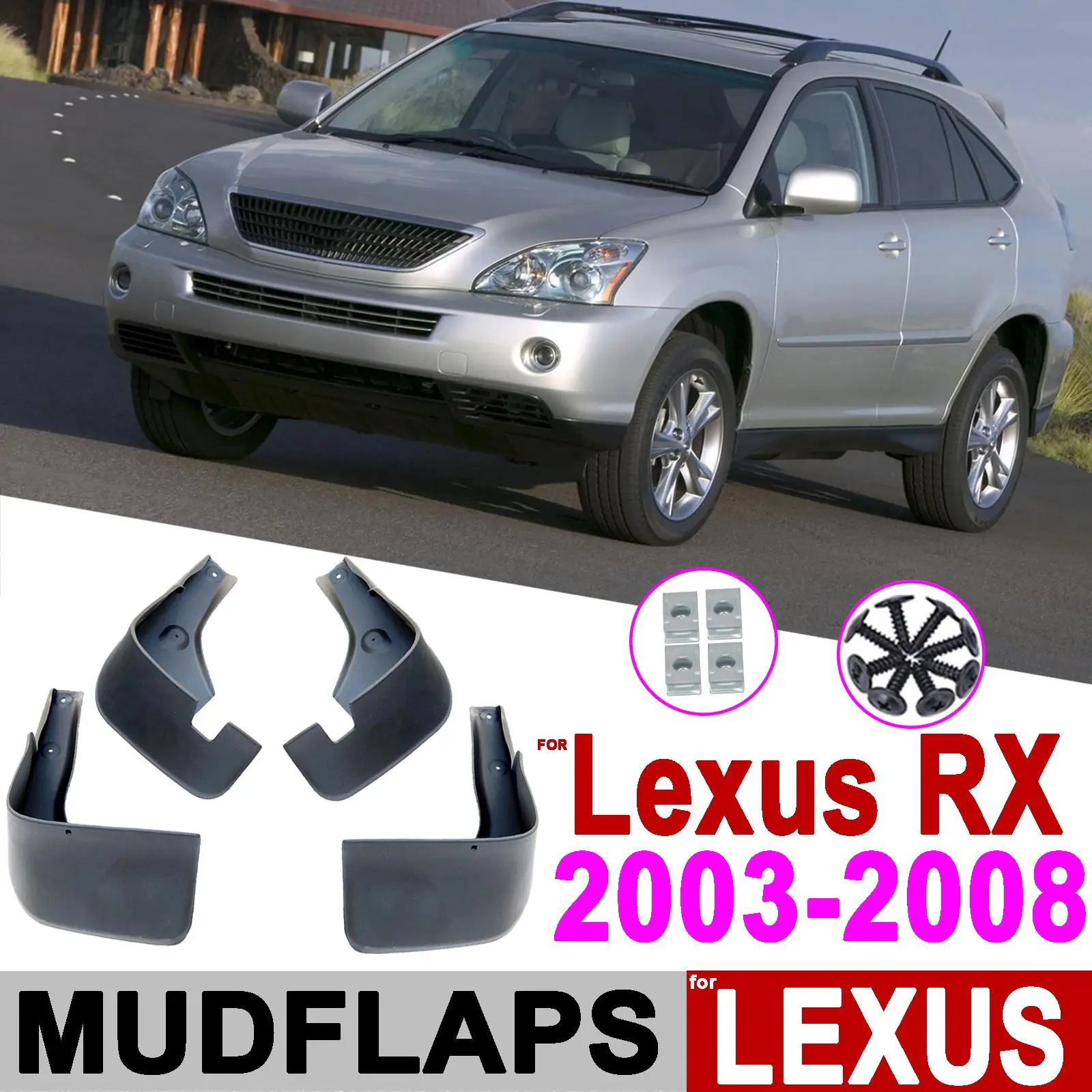 Mud Flaps Splash Guards Fender Matte Mudguard for Lexus Harrier RX Series RX300 RX330 RX350 RX400h 2003 2004 2005 2006 2007 2008