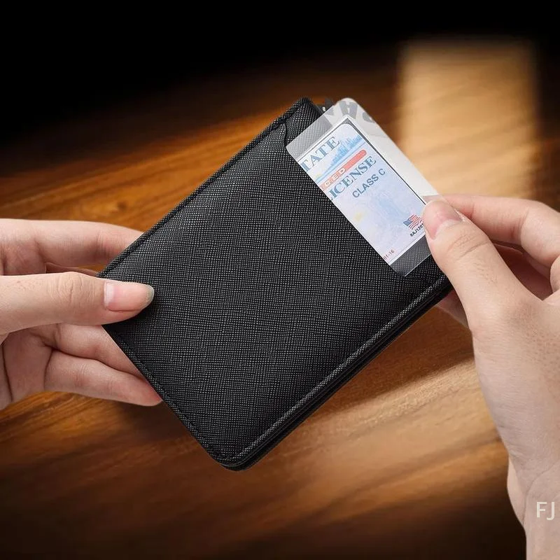Men's Simple Vintage PU Leather Short Wallet Card Holder Solid Color Coin Bag Ideal Man's Gift
