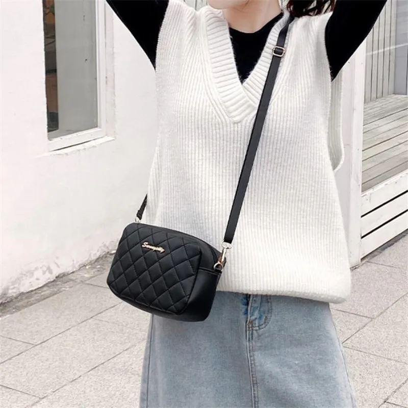 Fashionable Quilted Camera Bags, Exquisite Ladies Bag, Stylish Rhombic Shoulder Crossbody Bag for Women Daily Work Party Outdoor