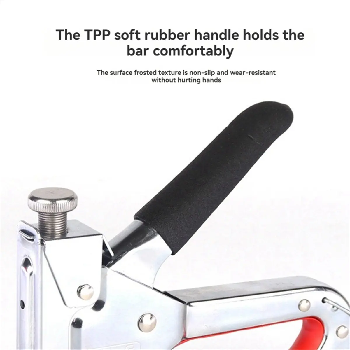 N82R Manual Three-Purpose Nail Stapler T Nail Code Nail U Nail Woodworking Oil Painting Tool Stapler Red view 3