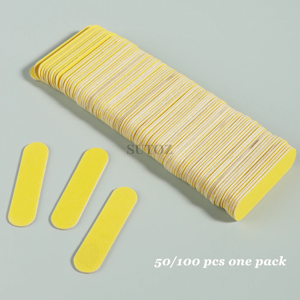 50/100pcs Double-sided Mini Nail Files Bulk Removing Gel Polish Professionel Nail Buffer Manicure Sanding Polishing Tools NTCX