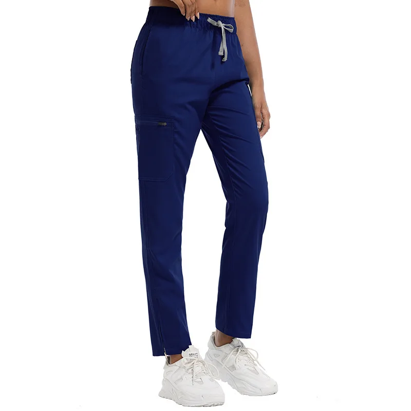 Pantaloni lunghi da lavoro comodi e casual a vita alta dritti taglie forti con cerniera