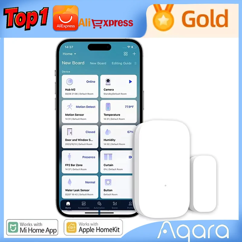 

Aqara Zigbee Door Sensor E1 Wireless Magnetic Window Open Closed Alarm Detector Works With Xiaomi Mijia & Apple Homekit
